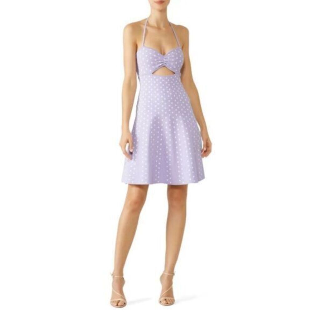 RONNY KOBO Lavender Eyelet Cut-out Halter Shila Mini Dress XL
